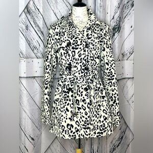 Relativity Animal Print Trench Coat Size M